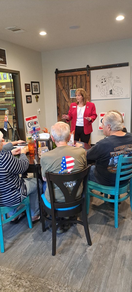 CarsonForTexas's tweet image. Great morning in Livingston at The Bull Shack for our Friday meet &amp;amp; greet!

It was a wonderful gathering with great folks and thoughtful questions about the future of ETX. I’m so grateful for the warm welcome and strong community spirit here in Polk County!

#CarsonForTexas #HD9