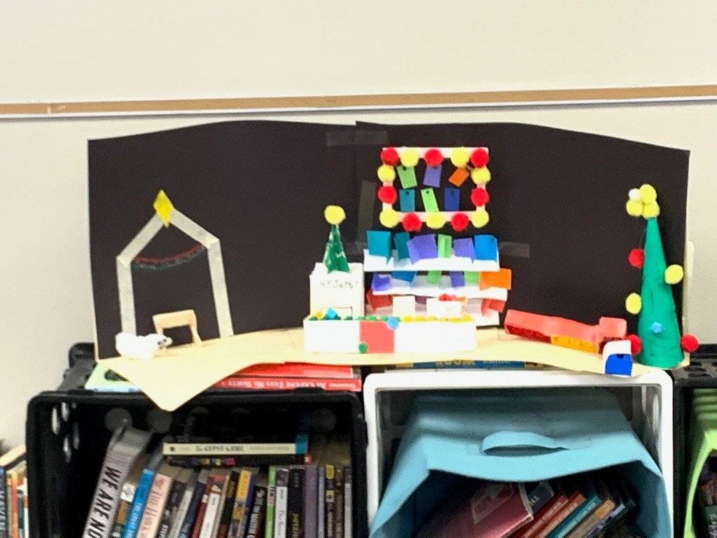 MennoWolves's tweet image. The Sixth Grade Drama class is getting ready for the Christmas musical by creating sets. They have learned about sets and are ready to deck the stage with their set for &quot;Christmas Chronicles&quot; on December 8 at 7 P.M.