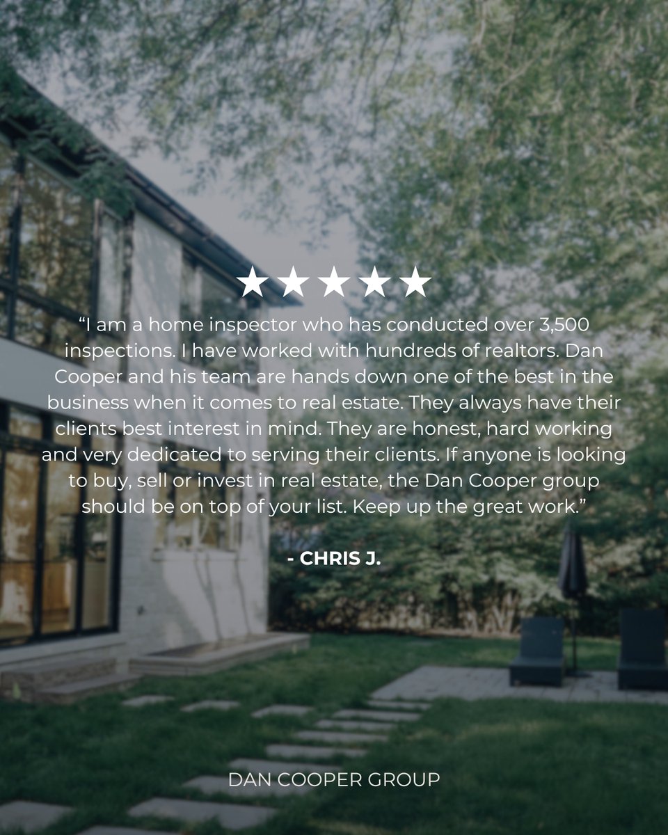 We’re humbled by this incredible testimonial from a veteran home inspector who’s worked with hundreds of agents and called the Dan Cooper Group one of the best in the business!

dancooper.com | 905.849.3360 | hello@dancooper.com

#LuxuryRealEstate #OakvilleOntario