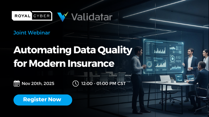 Join industry experts from #Validatar and #RoyalCyber, as they reveal how insurers can automate data quality testing and monitoring across cloud platforms like #Snowflake, #Databricks &amp; #Microsoft Fabric. Register now; ow.ly/OYgi50XgT9M
#Snowflake #Microsoft #Validatar