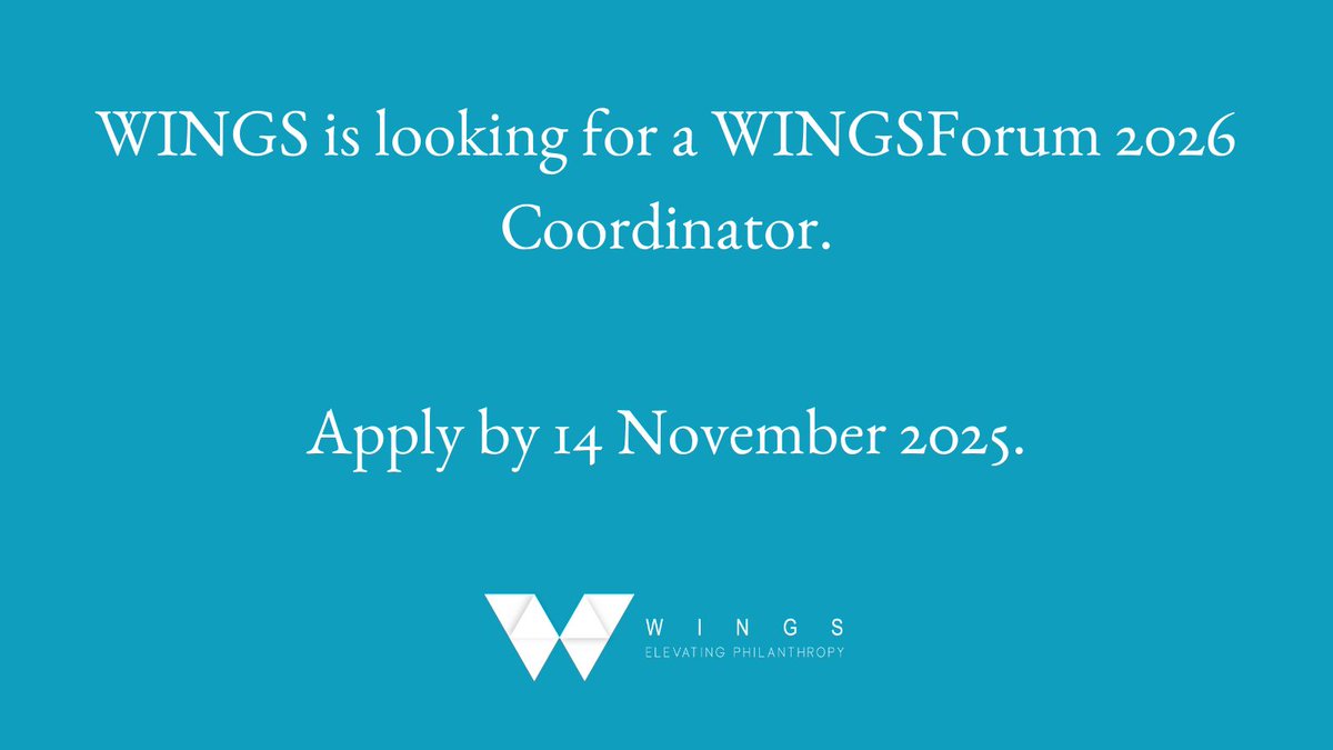 We’re hiring a WINGSForum 2026 Coordinator to help deliver our flagship global philanthropy conference in Montreal, Canada. The consultant will oversee logistics and coordination across teams and partners to ensure a smooth and impactful event.
Learn more: lnkd.in/efb-qcJc