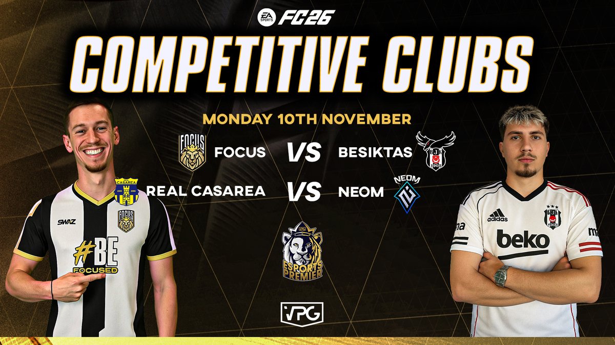 11v11 Competitive Clubs <a href="/EASPORTSFC/">EA SPORTS FC</a> LIVE!

🏆 <a href="/VPGUK/">VPG United Kingdom</a> &amp; <a href="/VPGPremier/">VPG Esports Premier</a>
🎙️ Presented by @ProClubs_Weekly
🎥 Watch now: youtube.com/virtualprogami…

🏴󠁧󠁢󠁥󠁮󠁧󠁿 <a href="/ProlificFIFA/">Prolific FIFA</a> vs <a href="/ENGINE_11s/">ENGINE</a> 🏴󠁧󠁢󠁥󠁮󠁧󠁿
🏴󠁧󠁢󠁥󠁮󠁧󠁿 <a href="/Toffees_eSports/">Toffees eSports</a> vs <a href="/Baffinsroversfc/">Baffins Rovers FC</a> 🏴󠁧󠁢󠁥󠁮󠁧󠁿
🇫🇷 <a href="/MadArmyFC/">Mad Army</a> vs <a href="/famaesports/">FC Famalicão Esports</a> 🇵🇹
🇵🇹 <a href="/leoesps_esports/">Leões Porto Salvo Esports</a> vs