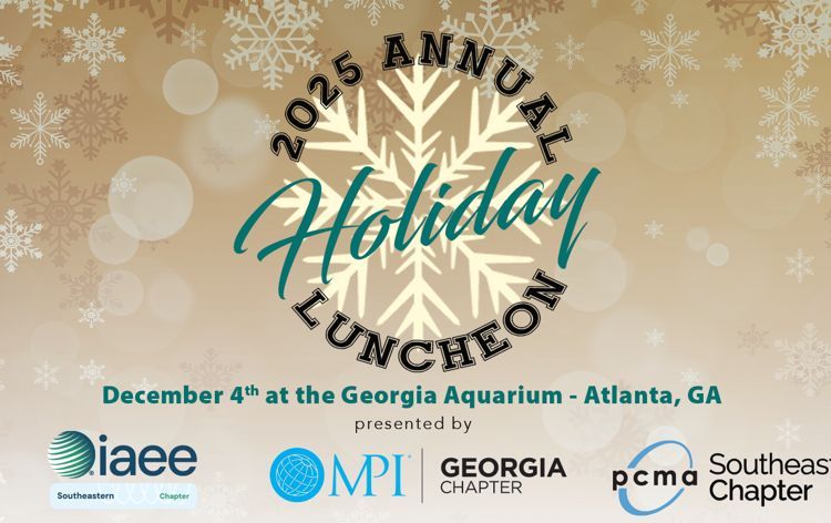 Join us Dec 4, 10:45 AM–1:30 PM ET at the Georgia Aquarium for our annual Holiday Luncheon with our co-hosts, PCMA SE and MPI GA Chapters. Registration closes Wednesday, November 26th at 12:00pm. For more info, visit simpletix.com/e/2025-annual-…