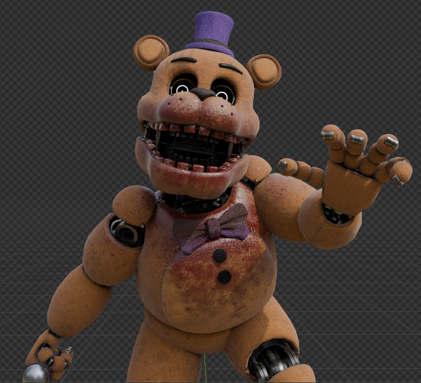 Fredbear Model Release

Rig contains an IK/FK Switch, Springlocks, a Blood Skin, Microphone, and Customizable Eyes

drive.google.com/file/d/1LdPf3f…

#fnaf #b3d #fivenightsatfreddys #blender3d #fredbear