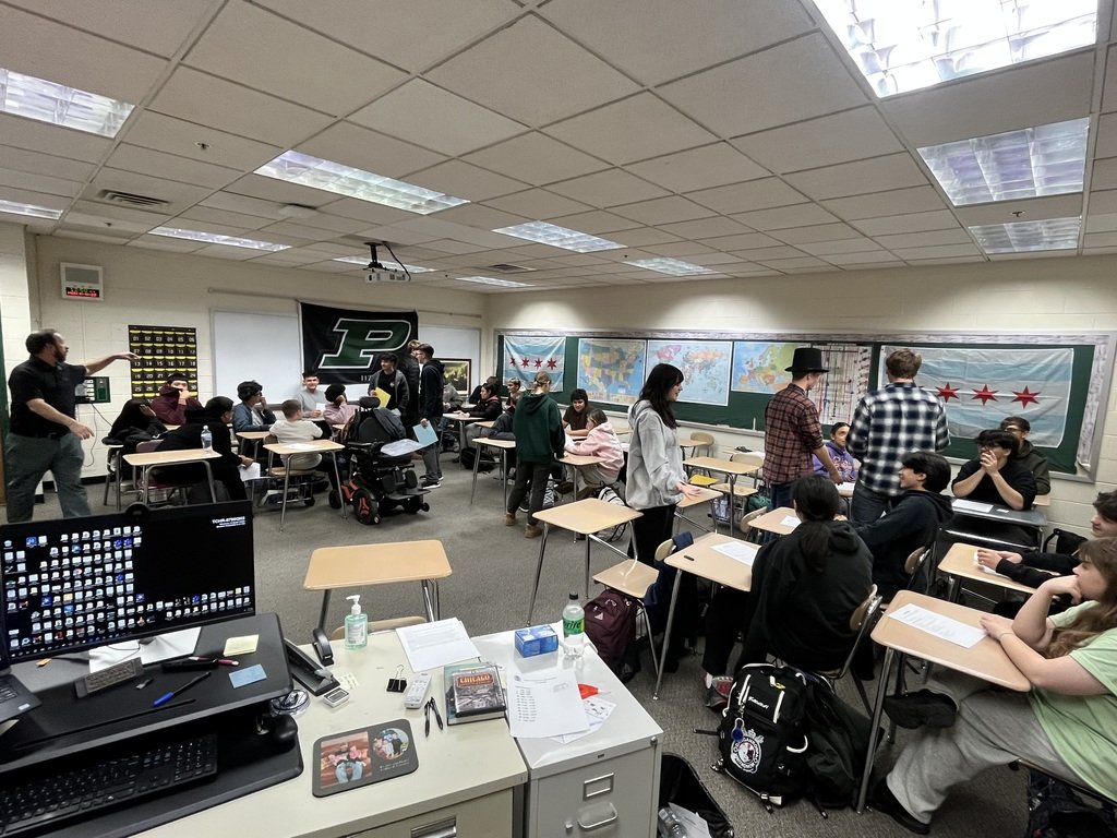PHSCCADMIN's tweet image. Mr. Keane's Chicago History class participated in a "Political Machine" simulation in which ward bosses worked for votes in exchange for public works projects.   Students immersed themselves through active discovery, role-playing, voting, and application to the material.