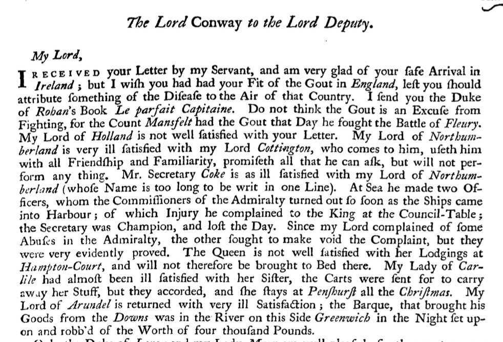 memps2's tweet image. It appears everybody is 'ill satisfied' in January 1637, at least in the eyes of the second viscount Conway anyway. Something tells me he's not entirely the life of the party #earlymodern