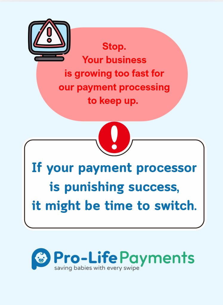 ProLifePayments's tweet image. If your payment processor is punishing success, it might be time to switch. E-commerce can be a fast-growing business, and you want a processor that supports that.

#paymentprocessing #paymentprocessor #ecommerce #ecom #prolifepayments