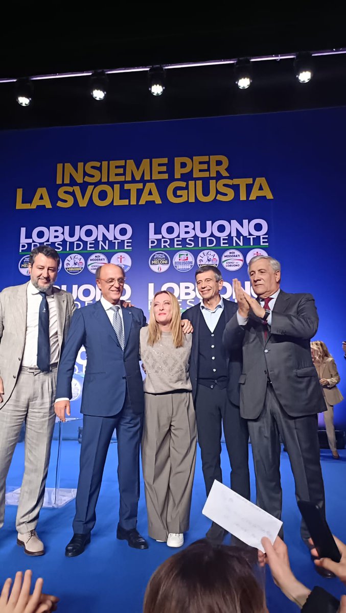 Portiamo il buongoverno del Centrodestra in Puglia!
Oggi a Bari, insieme a Giorgia Meloni e ai leader del Centrodestra, per sostenere Luigi Lobuono Presidente!

Il 23 e 24 novembre scegliamo il cambiamento con Fratelli d’Italia e Luigi Lobuono Presidente🇮🇹