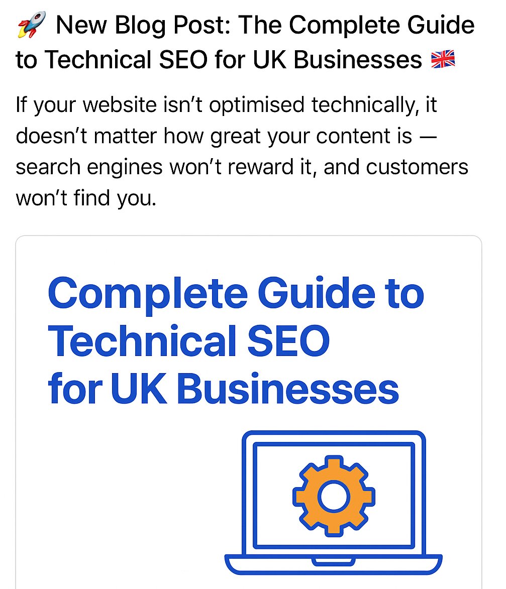 BaguleyPaul's tweet image. 🚀 New Blog Post: The Ultimate Technical SEO Guide for UK Businesses 🇬🇧

Without technical optimisation, even the best content won’t get noticed by search engines or customers.

👉 Read it here: paulbaguleydigital.co.uk/technical-seo-…

#SEO #TechnicalSEO #SearchEngineOptimisation