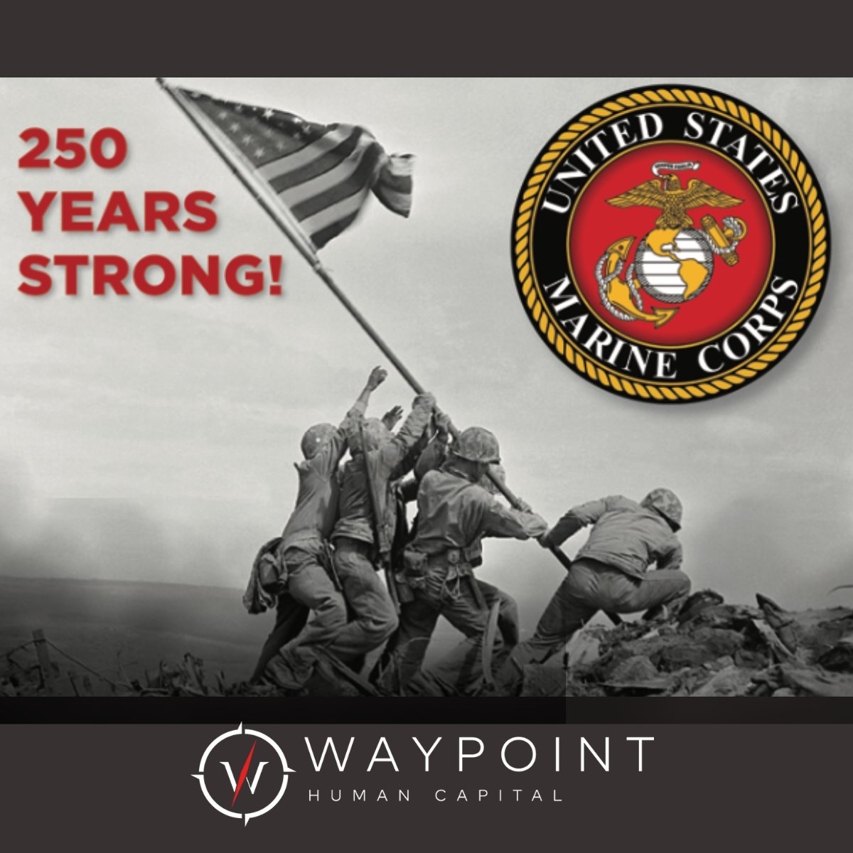 WaypointHC's tweet image. Waypoint proudly celebrates 250 years of USMC honor, courage, &amp;amp; commitment. We’re grateful for every Marine-past &amp;amp; present-for the service, sacrifice, &amp;amp; relentless fighting spirit. We honor our nation’s Devil Dogs who continue to inspire excellence. 
Semper Fidelis, Marines!