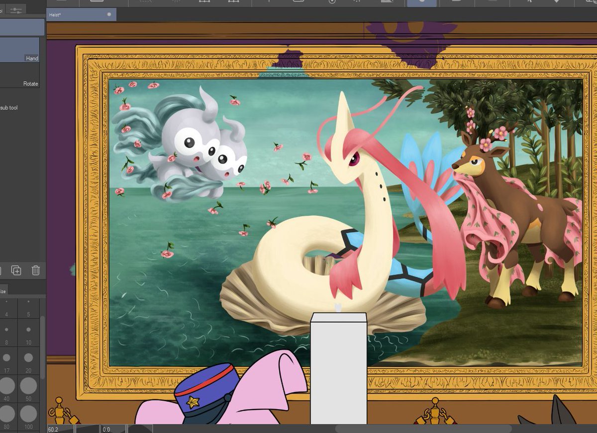 calendork's tweet photo. This next one is for the art history fans 😉#wip
#pokemon #pokemonfanart #workinprogress #artworkinprogress #monalisa #ditto #americangothic #thebirthofvenus #milotic #castform #gengar #clefairy https://t.co/4h7qSlEZg2