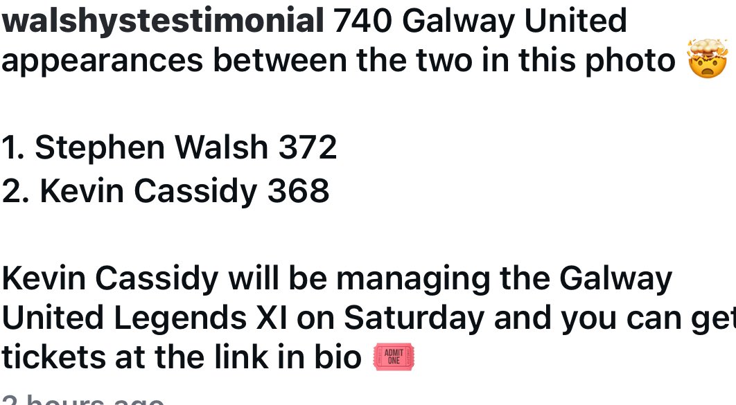 Proud to call this great man my uncle, Kevin Cassidy. Looking forward to Saturday <a href="/GalwayUnitedFC/">Gaillimh Aontaithe 🇱🇻</a> 

#CommunitySupport #Galway #Sport 💪🏽👏🏽

instagram.com/p/DQ4p-B1Cc0k/…