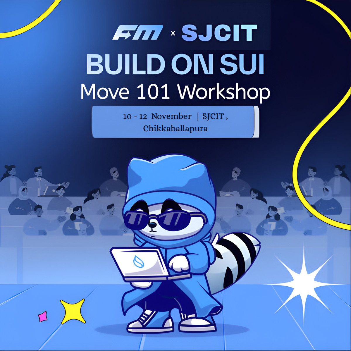 ashwin_dev0x's tweet image. Day 1 of the Build on Sui: Move 101 Workshop at SJCIT - Introducing developers to the Sui ecosystem and the fundamentals of Move from scratch.
Also onboarding people to the ongoing Walrus Haulout hackathon - walrus.xyz/haulout.
Thanks to @firstmoversxyz for the support.