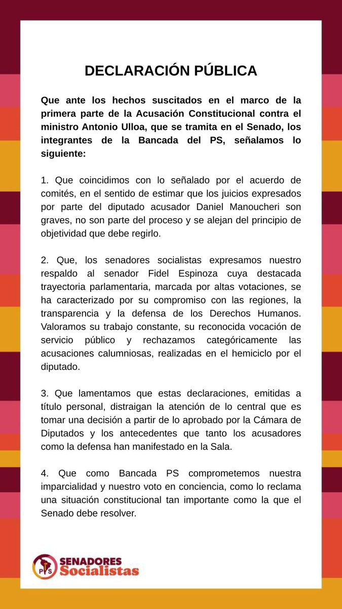 Senadores PS Chile tweet media