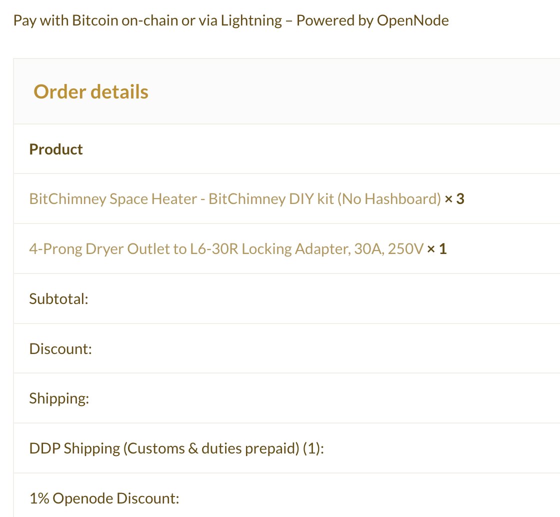 mrmasternode's tweet photo. So excited... @KrisAltairtech I finally ordered 3x @altair_tech #BitChimney DIY kits to add my S19J Pro+ boards in for some #HeatPunk Bitcoin heating this winter in ๐จ๐ฆ - if it turns out well... might need more kits.
Got that 240v Dryer adapter too... VERY practical addition to the store.
All paid with Bitcoin Lightning โก๏ธ
@RedPandaMining - used your promo (discount) code bro....