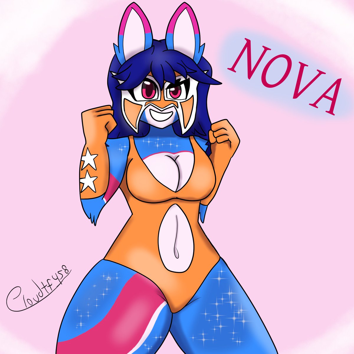 Nova! This wrestlebun was SO much fun to draw!

For my friend MyCyberMantellum on DA!