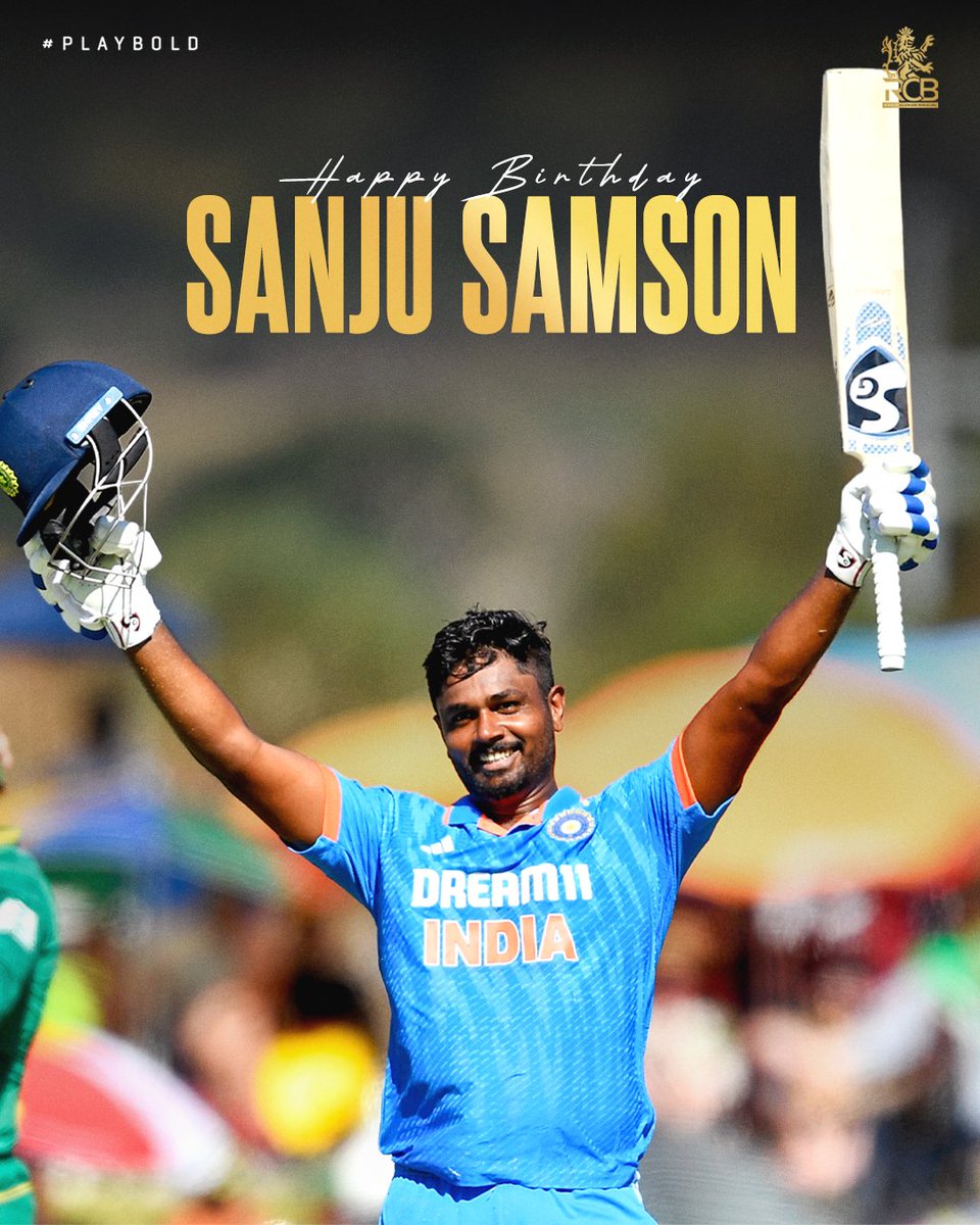 RCBTweets's tweet photo. Grace in his game, calm in his presence, and a smile that travels miles. 🤩

Wishing a very Happy Birthday to Sanju Chetta! 🎂🥳

@IamSanjuSamson #PlayBold #ನಮ್ಮRCB https://t.co/GqEBhn2PYG