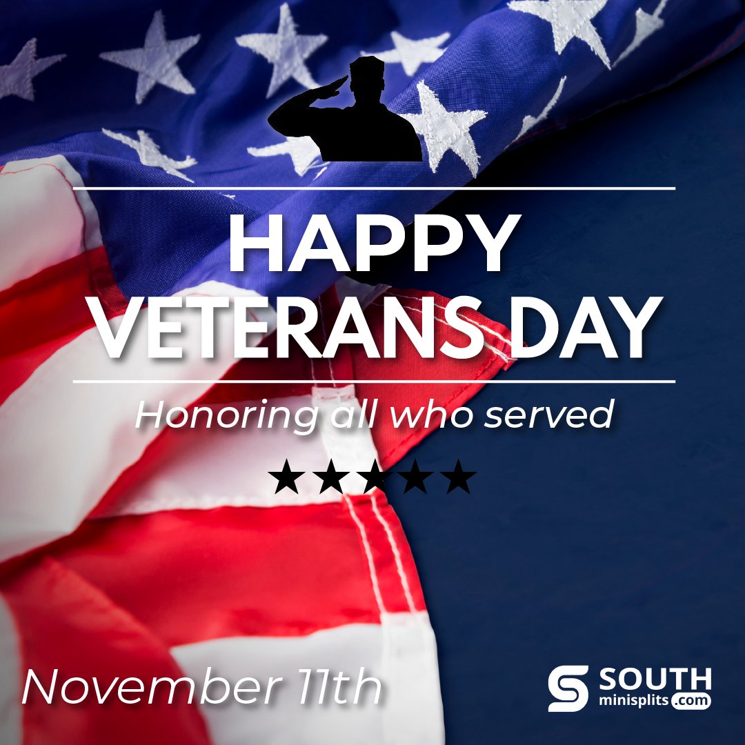 SouthMiniSplits's tweet photo. Today we honor the brave individuals who have served and sacrificed for our freedom. Thank you to all veterans for your courage and dedication. #VeteransDay #ThankYouVeterans #SouthMiniSplits https://t.co/SzR7vUfTDJ