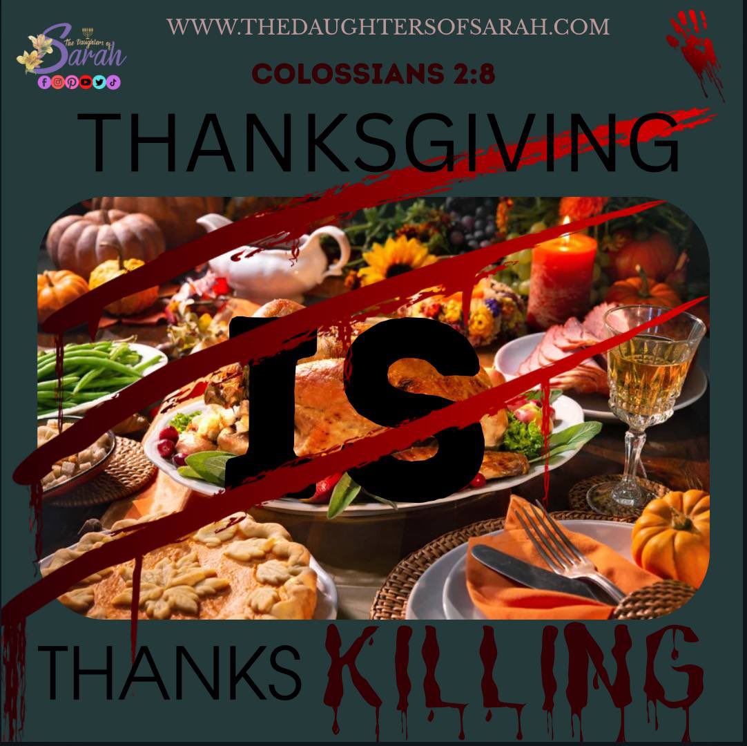 DOS_IUIC's tweet photo. Stop celebrating Thanksgiving! It is an evil tradition involving consuming a meal that symbolizes the horrific acts that were committed against innocent Native Americans‼️
#DOS #ThanksKilling #TheTruth #Wickedness https://t.co/1jiACfdw8l
