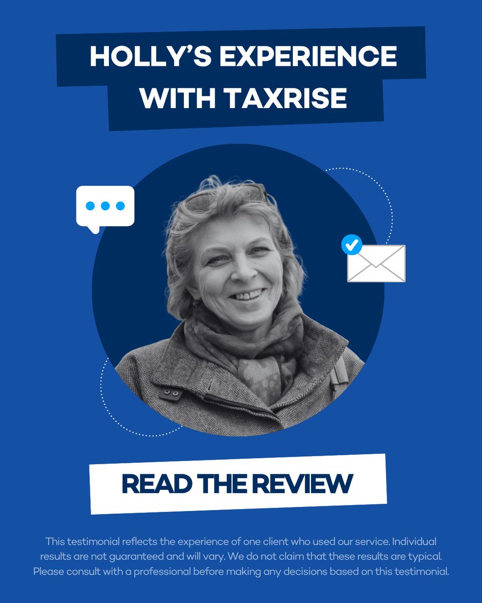 TaxRise's tweet image. At TaxRise, we work towards the best resolution for every client, every time! Read about Holly&apos;s positive experience while working with TaxRise.

#taxrelief #taxresolution #testimonial
