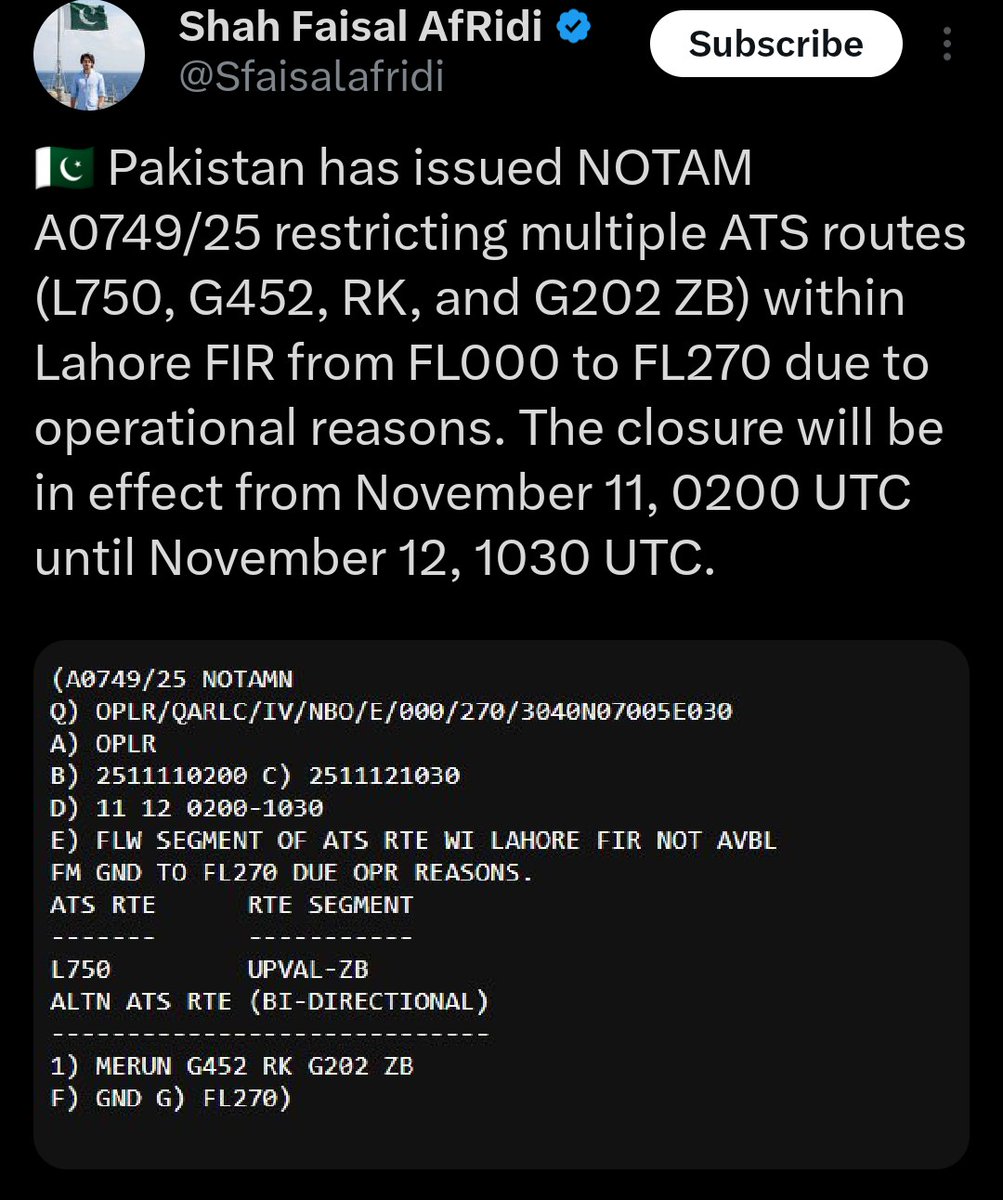 OSINTNarrative's tweet image. #NOTAM