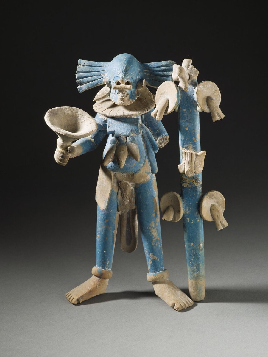 maya様・２点 Masked Male Figure with Dance Staff. Culture: Maya. Place of