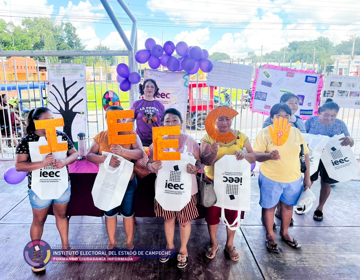 IEECampeche's tweet image. La #UG del IEEC brindó información y actividades lúdicas para la prevención de la VPMRG, en el evento de clausura del proyecto "El valor de las mujeres indígenas inicia al dignificar sus derechos", organizado por el Comité de Mujeres de Calkiní, que lleva a cabo el @INPImx.