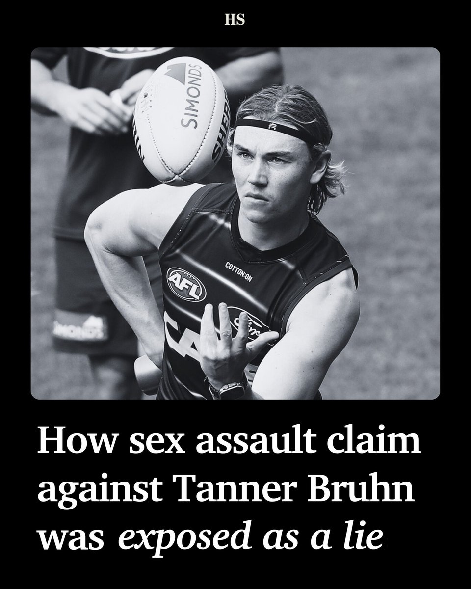 theheraldsun's tweet image. An incredible court exchange has exposed the sex assault claim against Geelong player Tanner Bruhn as a stitch-up. Read the transcript here: bit.ly/47wOepW