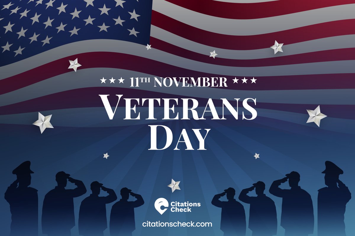 citationscheck's tweet photo. Today, we honor all U.S. veterans — for their courage, discipline, and service. At CitationsCheck, we believe precision and consistency matter just as much in our work as they do in theirs.
Thank you for your service.
#VeteransDay #ThankYouForYourService #CitationsCheck #SEO # https://t.co/N0atFLtqh8