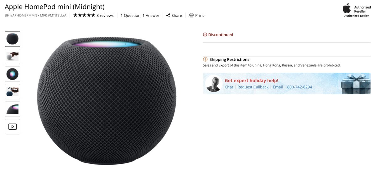 The HomePod mini is currently out of stock at many retailers