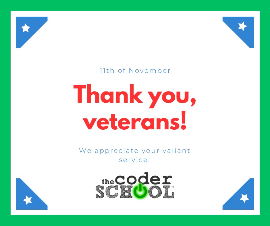 ThecoderschoolN's tweet image. Happy Veterans Day!