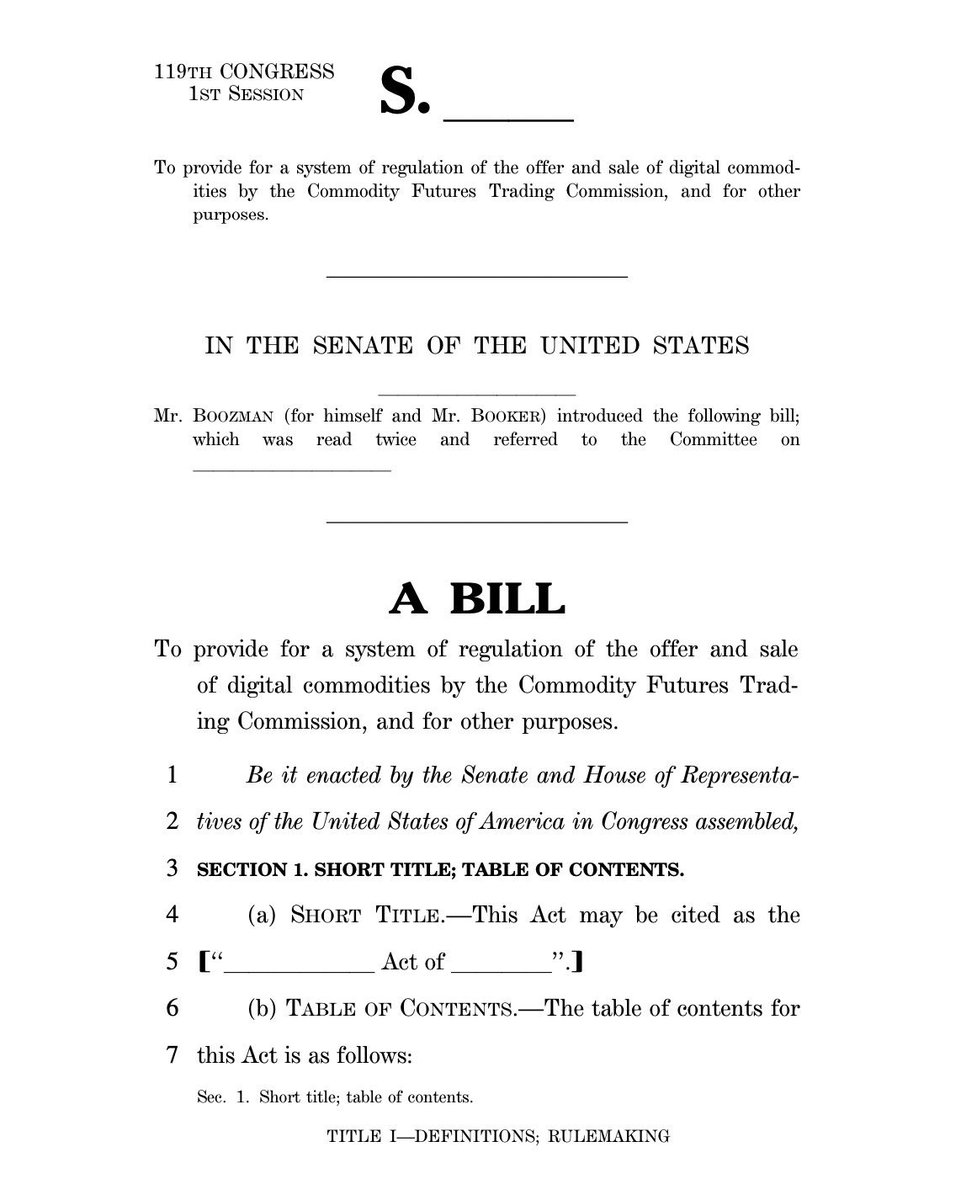 🇺🇸 BREAKING: U.S. LAWMAKERS UNVEIL SWEEPING CRYPTO MARKET STRUCTURE BILL…A MAJOR STEP TOWARD FEDERAL OVERSIGHT

What Stands Out Most

What jumps off the page is how comprehensive this bill is. It isn’t just crypto regulation, it’s a full integration blueprint for how digital
