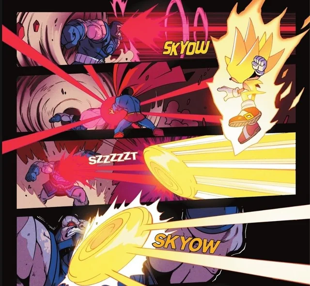 LunarHoloWolf's tweet photo. I think the main thing i wanna discuss, less powerscaling and more narrative rawness, is this

This is Super Sonic, tanking the Omega Beams, twice. 

For those curious, the Omega Beams aren't just a laser weapon. They erase the very concept of your existence.

Thread below 🧵 https://t.co/IyL60gR3x7