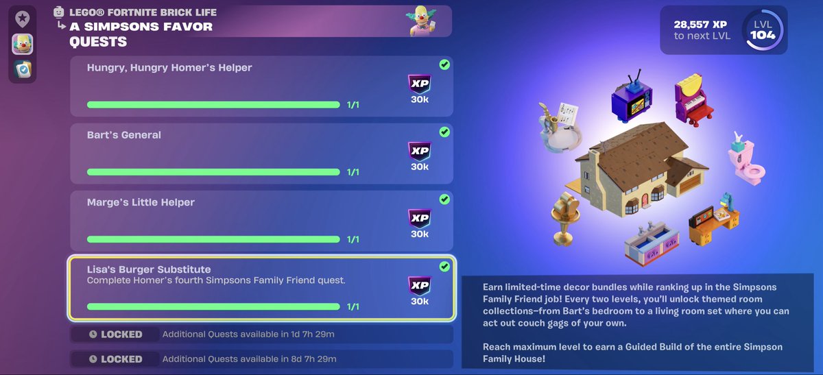 More Simpsons quests coming soon, don’t forget to do these quests in Brick Life before the season ends! Awesome FREE rewards!