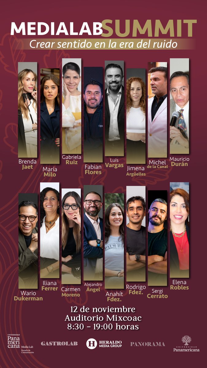 santiagogarcia0's tweet image. En la era del ruido, crear sentido es un acto de propósito.

#MediaLabSummit2025 nos invita a pensar, comunicar y transformar con intención.

Este 12 de noviembre, en la UP Mixcoac.
Regístrate aquí 👇🏼

medialab.news/medialab-summi…