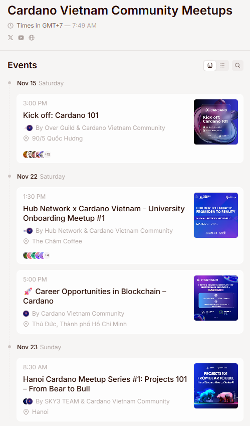 Hahero7's tweet photo. 🎉 Excited to share!
We’ve just launched the Cardano Vietnam Community Meetups Calendar 🇻🇳
Now it’s easier than ever to find and join Cardano meetups & events happening across Vietnam 🚀

👉 Check it out & subscribe:
 https://t.co/0WPNu3ZZA2

Let’s connect, learn, and build together 💪
#CardanoVietnam #CardanoCommunity #Blockchain