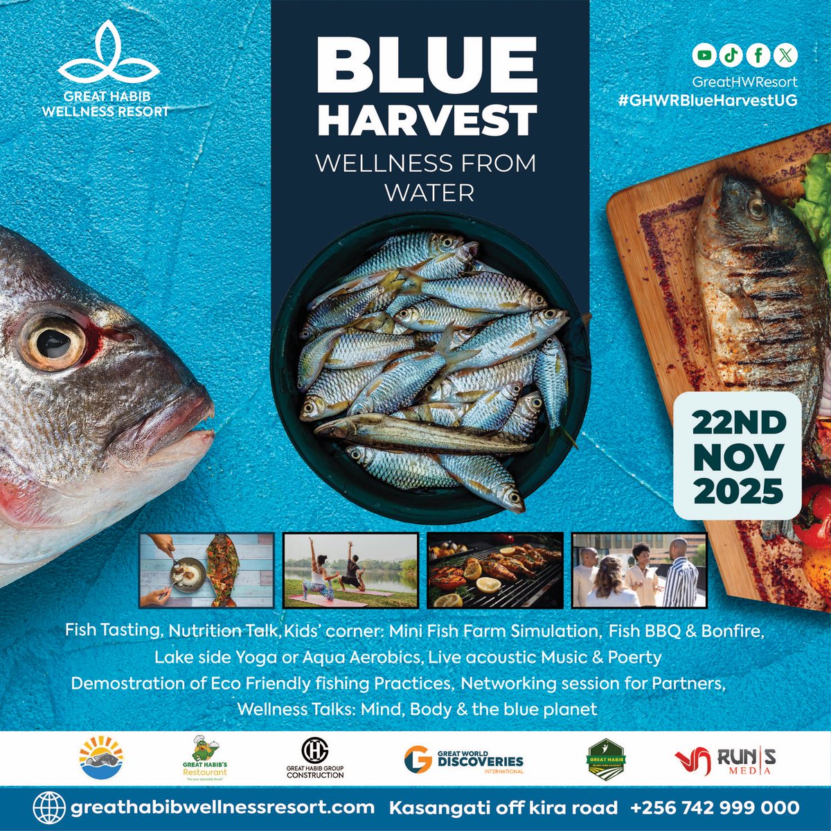RunisMedia1's tweet photo. 🎣 The countdown is on! 

Just 11 days to #GHWRBlueHarvestUG the ultimate seafood &amp; fun fest under the theme: Celebrating Sustainable Fisheries For HealthyLives &amp; Thriving Communities hosted at @GreatHWResort

Bring your friends &amp; family for waves of excitement 🌊🐟 |  #RMLCT25 https://t.co/ubeCR8klSV