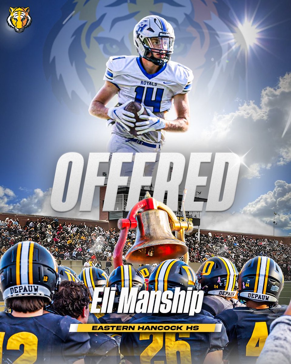 Beyond grateful to receive another offer to play at the next level! Thank you <a href="/MasonEspinosa1/">Mason Espinosa</a> <a href="/CoachDHyatt/">Dylan Hyatt</a> and <a href="/qbdietz/">Brett Dietz</a> for the opportunity!! Go Tigers!! <a href="/DePauwTigersFB/">DePauw Football</a> <a href="/CoachJHOLDEN/">Coach Holden</a> <a href="/William_Coonce/">William Coonce</a> <a href="/CoachBane22/">Alston Bane</a> <a href="/fbcoachech/">Pat Echeverria</a> <a href="/DFO_AJ/">Andrew Foster Jr.</a>