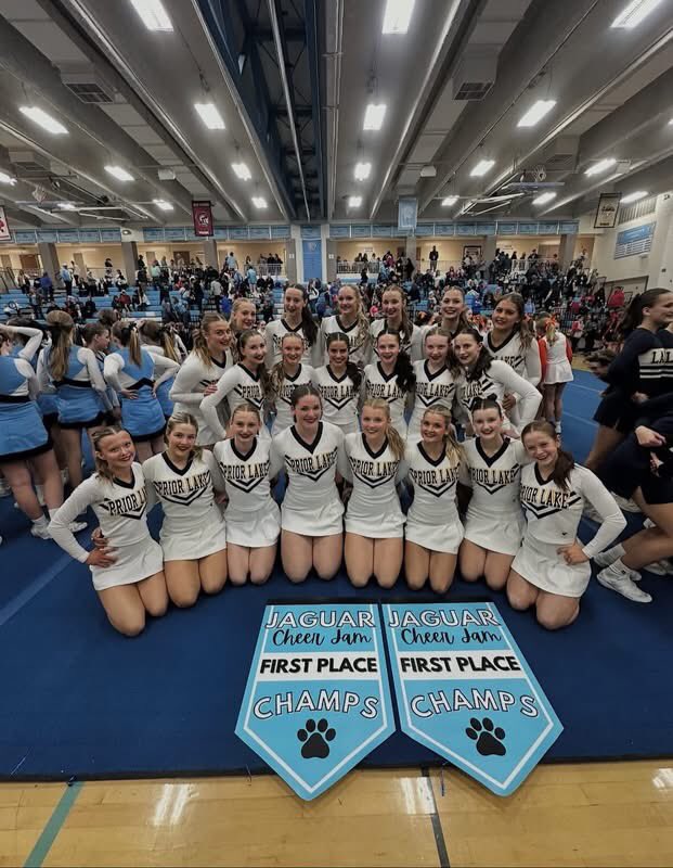 Mark49075016's tweet photo. Big Weekend for Senior Haddie @HaddieMac and the PL cheer team. 1st in traditional &amp; 1st in Game Day! Keep it going girls! 💙💛@Priorlakecheer @PLLakers @isd719 @CN_Athletics @ESPNSportsCentr https://t.co/RfRWWJFiUZ