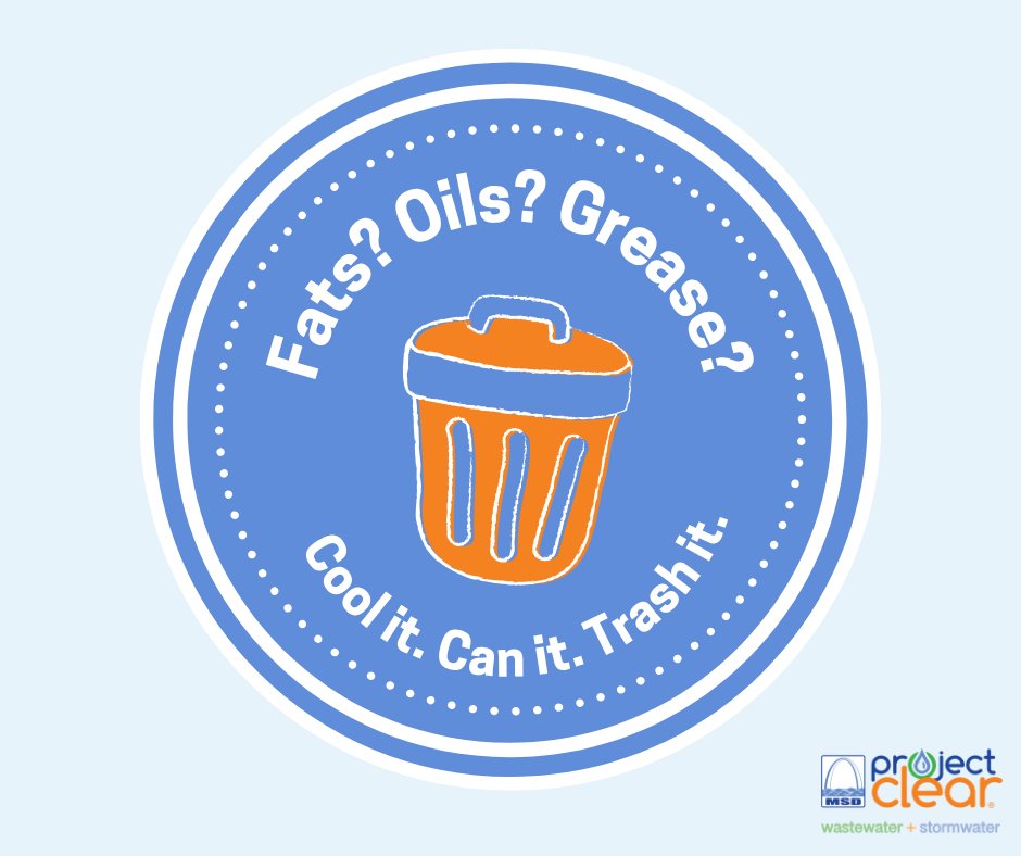 MSDProjectClear's tweet image. It really is that simple. Don’t pour fats, oils, or grease down the drain. Cool it. Can it. Trash it.