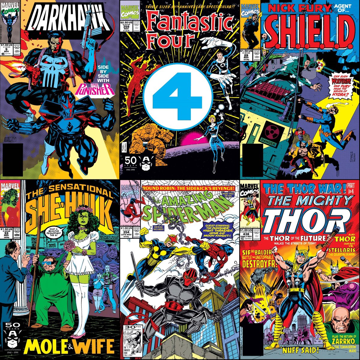 Marvel Comics that were on sale with cover dates of November 1991.