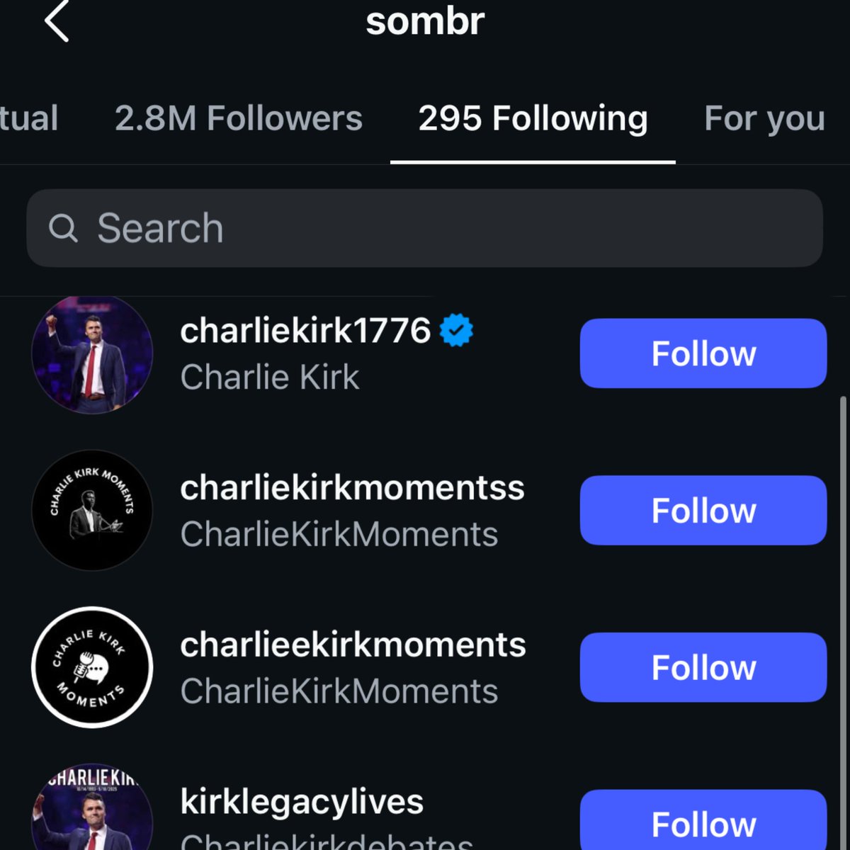 MAlSIEPETERS's tweet photo. sombr is a charlie kirk fan? 😭 https://t.co/xzrkcPwi86