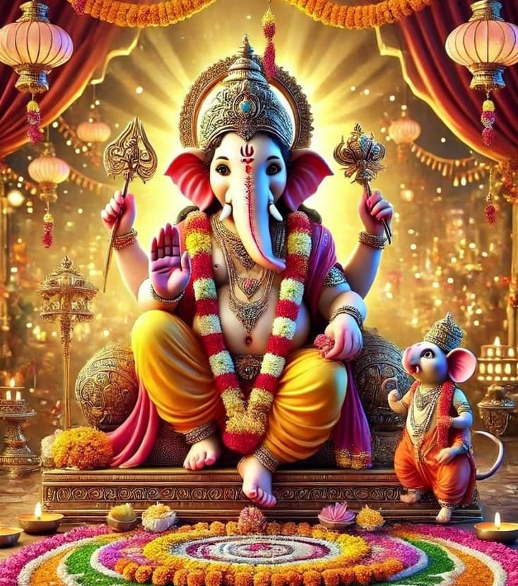 🌺ॐ गण गणपते नमः।🌺

एक बार माता पार्वती ने मिट्टी से एक बालक बनाया और उसे प्राण दिए। जब भगवान शिव आए, तो बालक ने उन्हें माता से मिलने से रोका। क्रोधित होकर शिव जी ने उसका सिर काट दिया। माता के विलाप पर शिव जी ने गज का सिर लगाकर उसे जीवित किया और उसे प्रथम पूज्य घोषित किया।

🌺ॐ