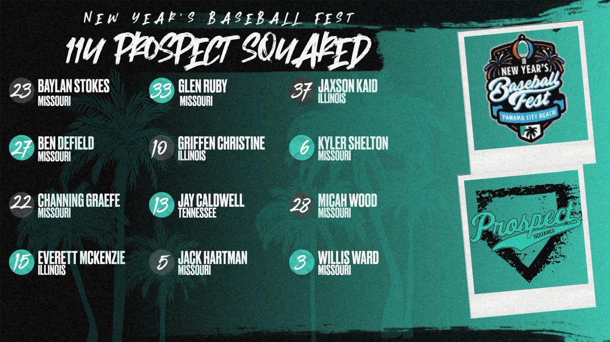 _YBNetwork's tweet image. 🚨 Roster Drop🚨

🌴⚾️Prospect Squared 11U Roster ⚾️🌴 

Congratulations to the following players on being selected to attend the 2025 New Year’s Baseball Fest

#P2Family