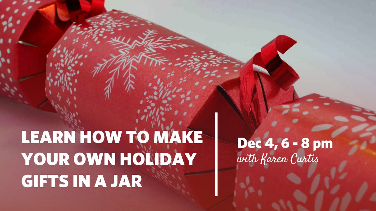 Join for a series of hands-on workshops that celebrate nature, creativity, and community! 🎄🦌

The Magic Of Soup! Turning “Imperfect” Produce into Nourishing Meals 🍲 

What?! Learn How to Make Your Own Holiday Gifts in a Jar! 🎁

Register through our website! ❄️