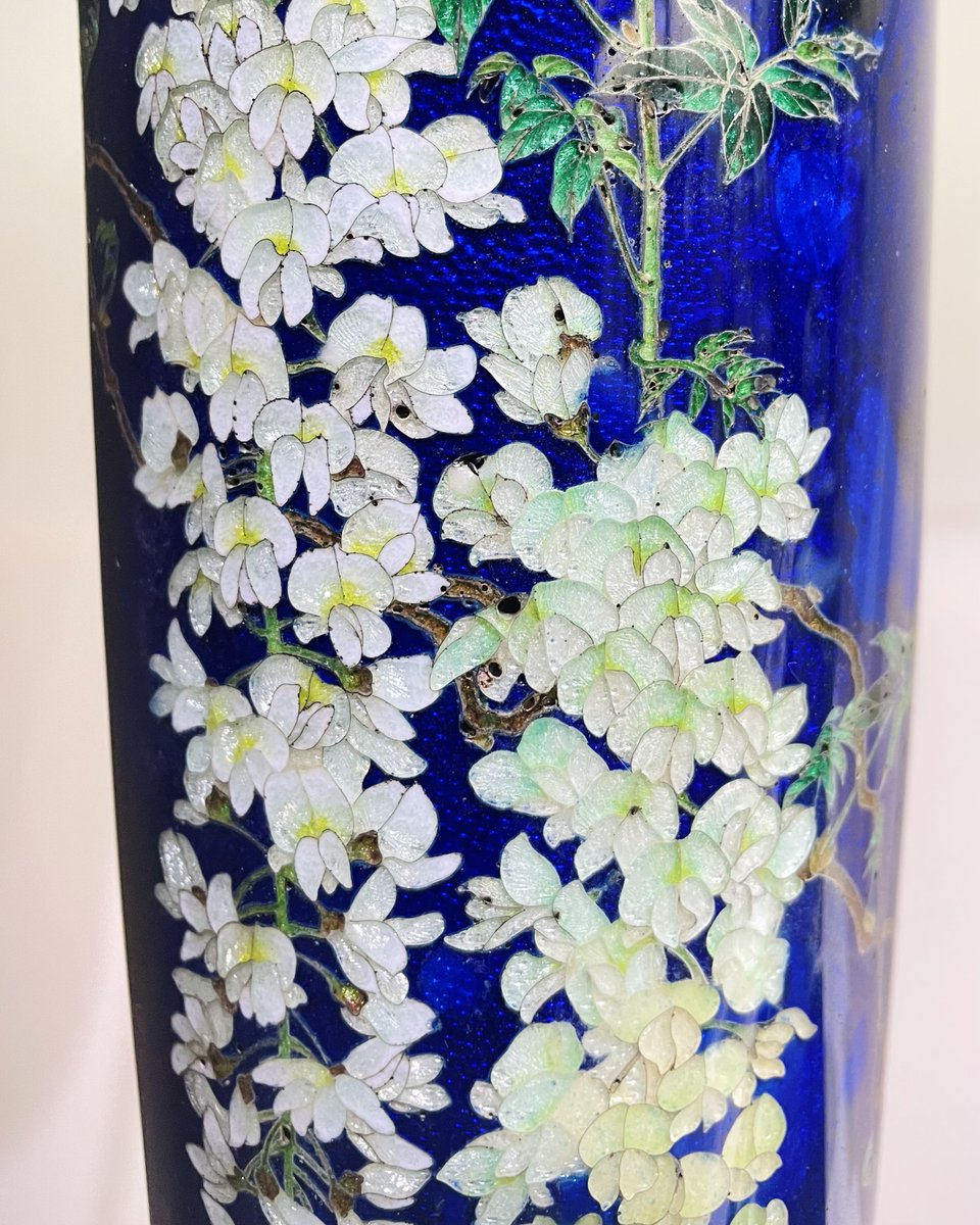 山野宏？ ガラス 花瓶 銀彩？ 蓮の花 山野宏？ ガラス 花瓶 銀彩？ 蓮の花