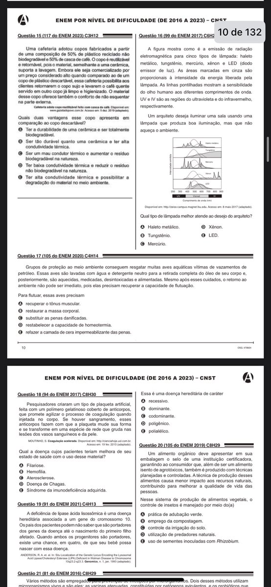 annabeatrizb___'s tweet photo. dica de revisão pro 2° dia: esse material do SAS com as questões do ENEM separadas por nível de dificuldade.

eu tentaria responder todas as questões fáceis, explicando item por item. além de ser essencial pra revisar conceitos e padrões que sempre caem, deixa a gnt mais confiante na hora da prova🥳🥳
#studytwtbr