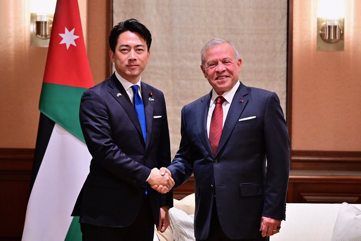 ModJapan_en's tweet image. DM Koizumi paid a courtesy call on His Majesty King Abdullah II of #Jordan visiting Japan on Nov 10. 
🇯🇵 reconfirmed to strengthen defense cooperation &amp;amp; exchanges with 🇯🇴 which plays a key role in promoting peace &amp;amp; stability in the Middle East.
Summary: mod.go.jp/en/article/202…