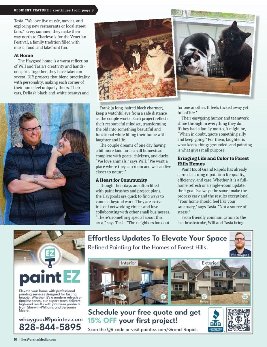 ForestHillsLove's tweet image. Our 2-Year Anniversary November cover! 2 years, 25 issues of Forest Hills Living &amp;amp; stories make this community shine. Like the Haygoods: Color. Creativity. DIY. Laughter. And a lot of heart. Thank you Grand Rapids. What business should be featured in 2026? 
Here is to year three.