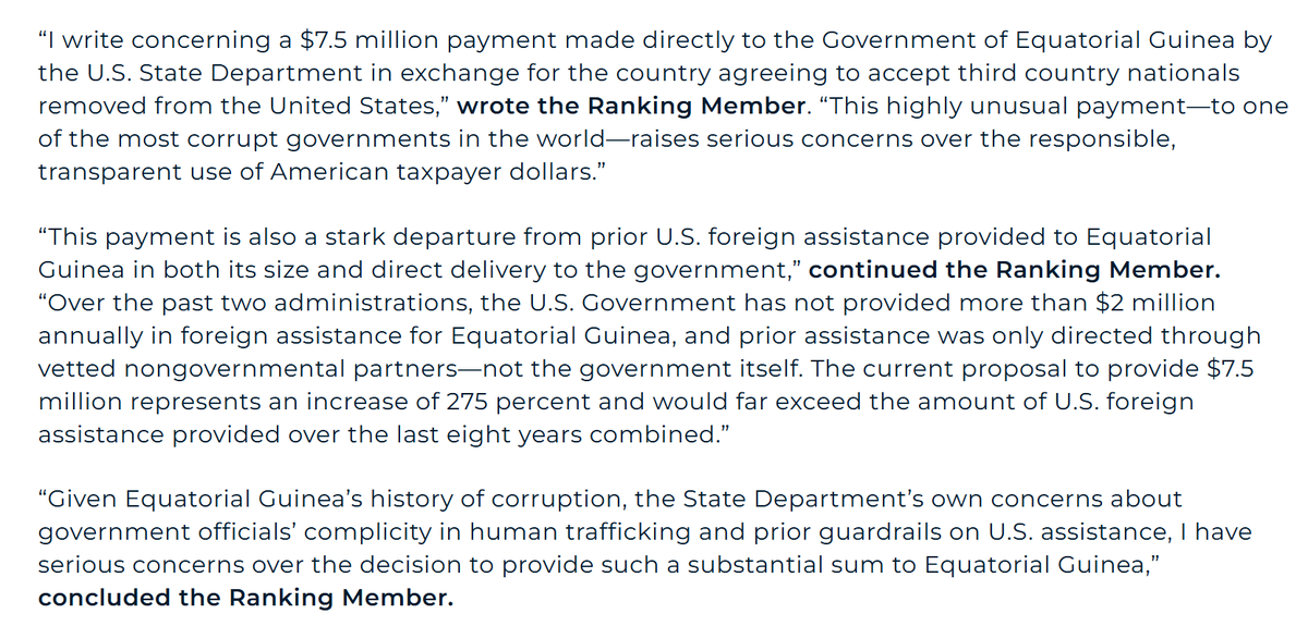 ReichlinMelnick's tweet photo. The State Department, at Trump officials' direction, is taking money that's supposed to be used for helping vulnerable refugees and using it to pay $7.5 million to the government of a demonstrably corrupt country to take people that ICE can't deport to their home countries. https://t.co/UFNBDGMBcD
